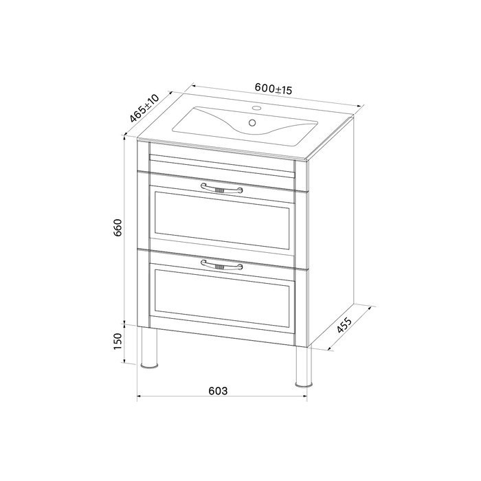 Тумба с раковиной Iddis Oxford OXF60W0i95K 60 для ванной в интернет-магазине Sanbest