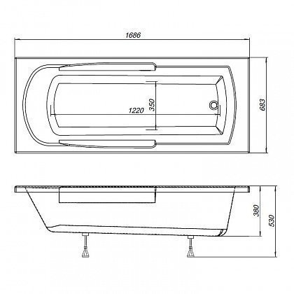 Акриловая ванна Aquanet Extra 205482 170x70 с к/с купить в интернет-магазине Sanbest