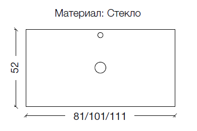 Столешница Armadi Art 100 прямая стекло черное дерево для ванной в интернет-магазине сантехники Sanbest