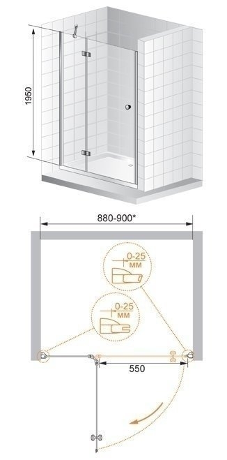 Душевая дверь Cezares VERONA-B-12 100 купить в интернет-магазине Sanbest