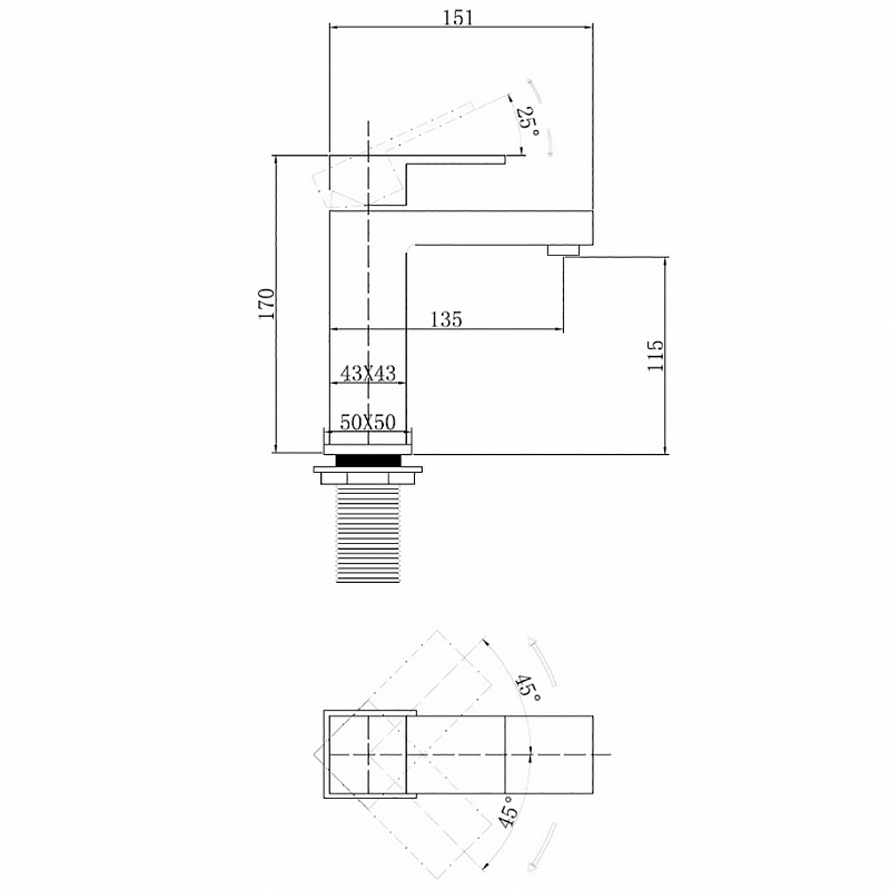 Смеситель для раковины Abber Daheim AF8210NG никель матовый купить в интернет-магазине сантехники Sanbest