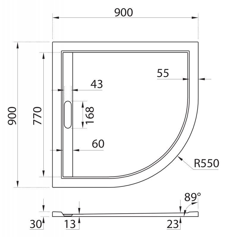 Душевой поддон Cezares TRAY AS-R 90x90 черный купить в интернет-магазине Sanbest