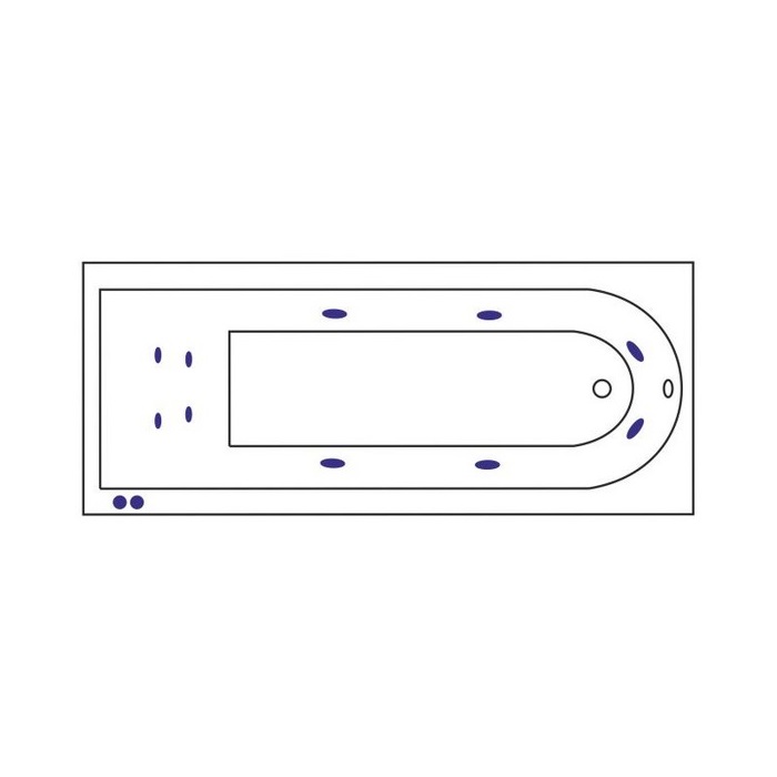 Гидромассажная ванна Excellent Aurum HYDRO+ 180x80 форсунки хром купить в интернет-магазине Sanbest