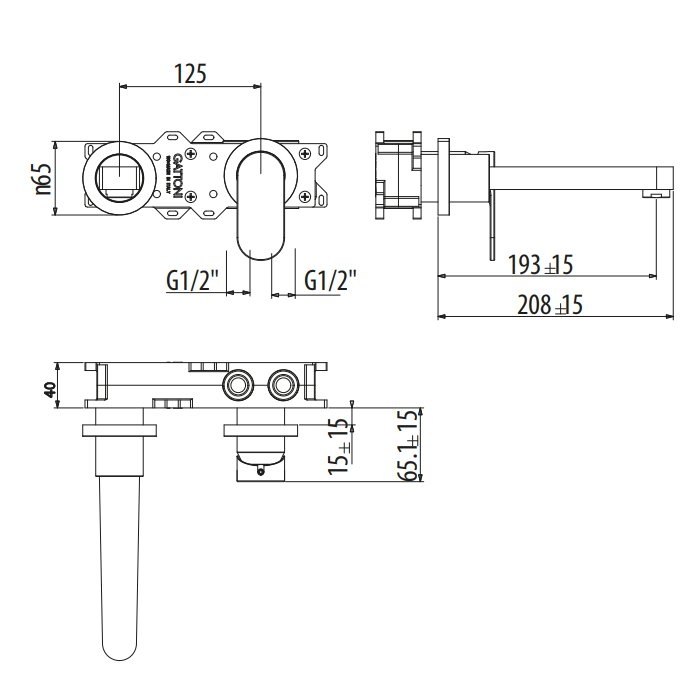 Смеситель для раковины Gattoni H2Omix7000 7003570NO купить в интернет-магазине сантехники Sanbest