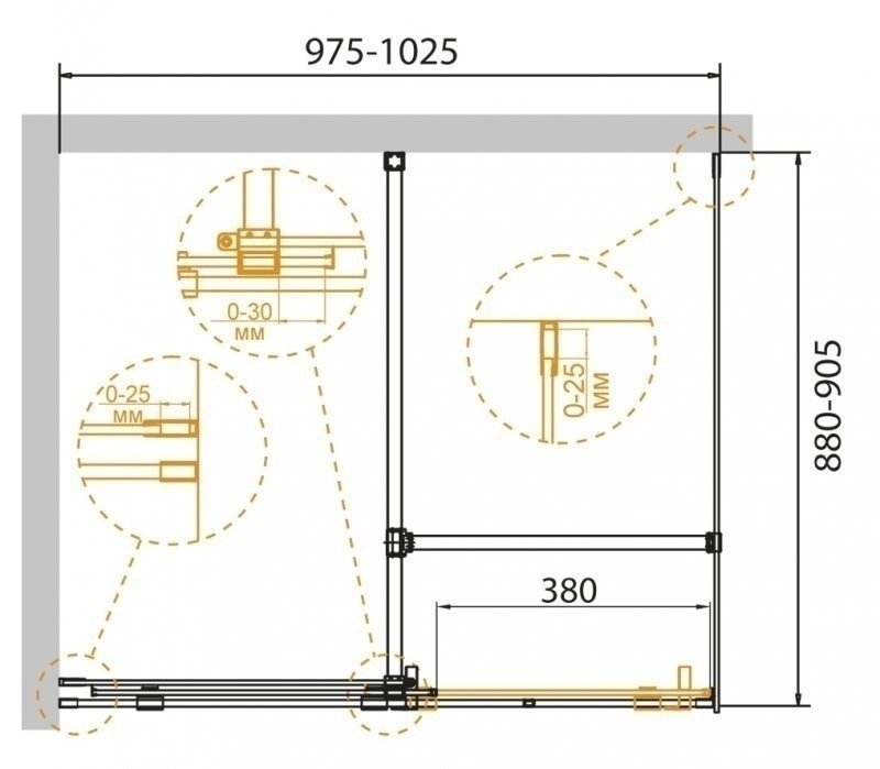 Душевой уголок Cezares STREAM-AH-1 100x90 купить в интернет-магазине Sanbest