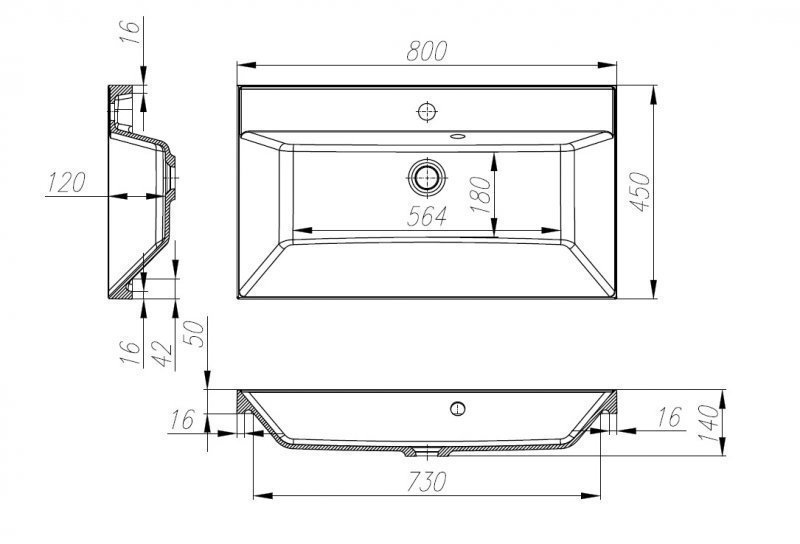 Тумба с раковиной Belbagno MARINO 80 PIA для ванной в интернет-магазине Sanbest