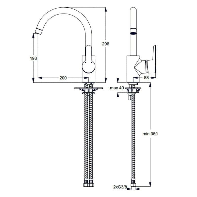 Смеситель для кухни Ideal Standard Connect B9932AA купить в интернет-магазине сантехники Sanbest