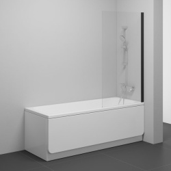 Шторка для ванны Ravak NEXTY NVS1-80 прозрачная/профиль черный купить в интернет-магазине Sanbest