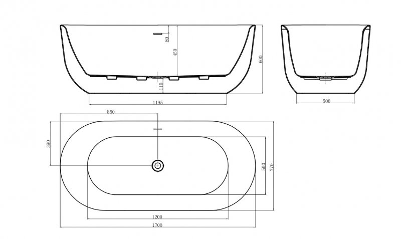 Ванна акриловая BelBagno BB706 170х77 купить в интернет-магазине Sanbest