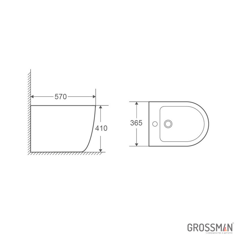 Биде напольное Grossman GR-BPR4455 белое купить в интернет-магазине Sanbest