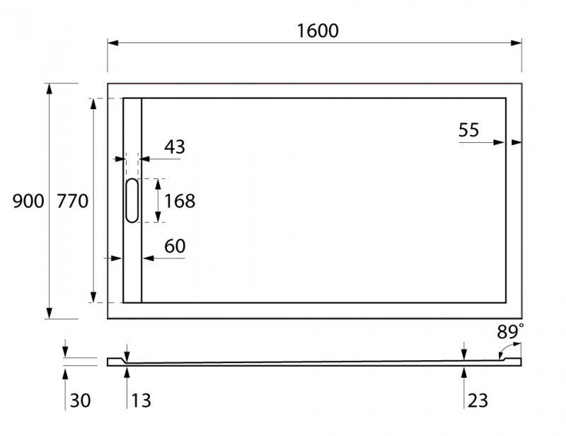 Душевой поддон Cezares Tray AS-AH 160x90 купить в интернет-магазине Sanbest