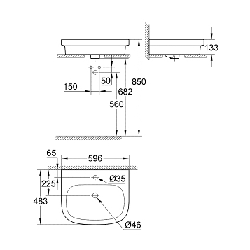 Раковина встраиваемаяGrohe Euro Ceramic 39337000 купить в интернет-магазине Sanbest