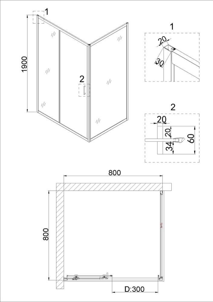 Душевой уголок Niagara Nova NG-82-8AB-A80B 80x80 купить в интернет-магазине Sanbest