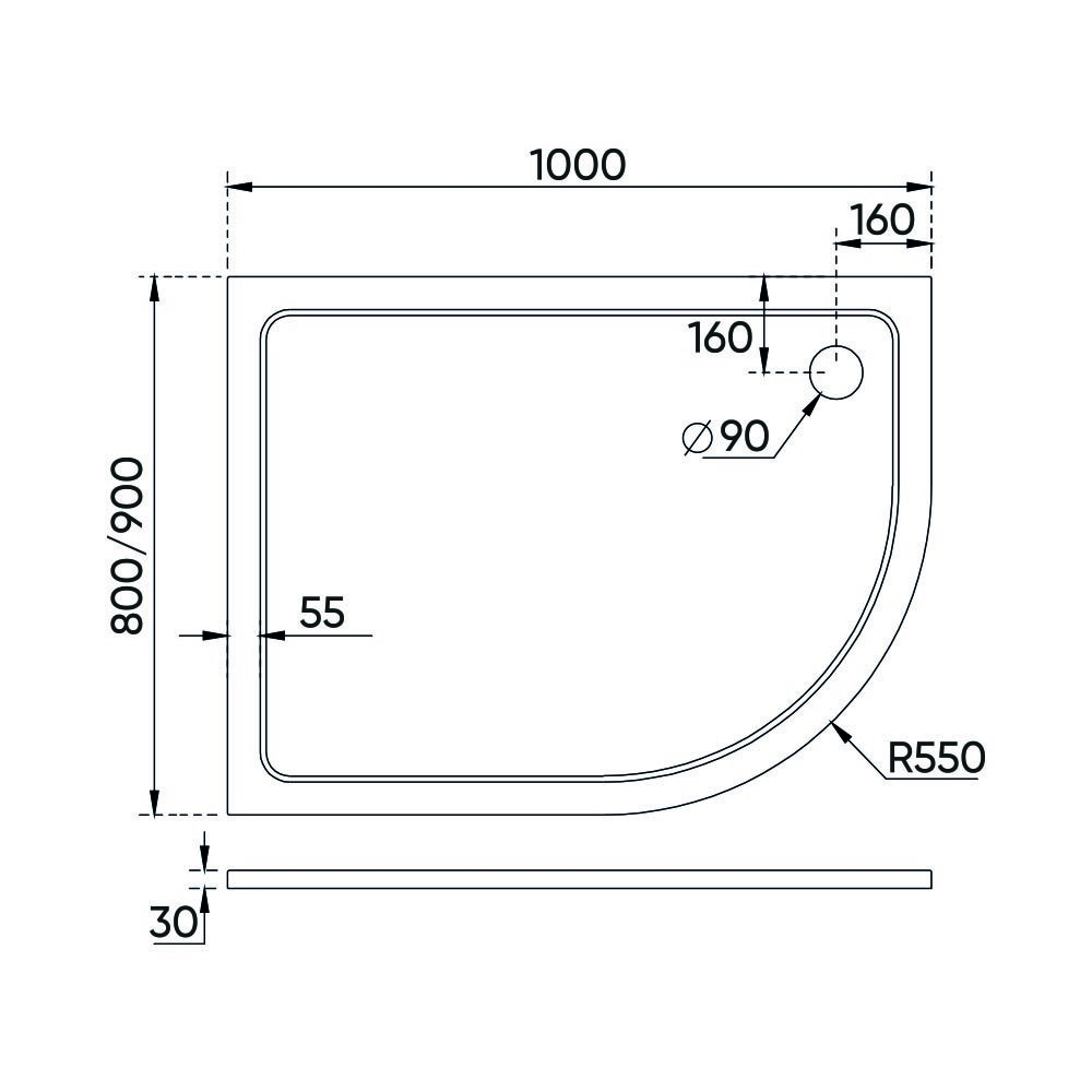 Душевой поддон Veconi Tezeo TZ11-10080A-01-19C3 100x80 купить в интернет-магазине Sanbest