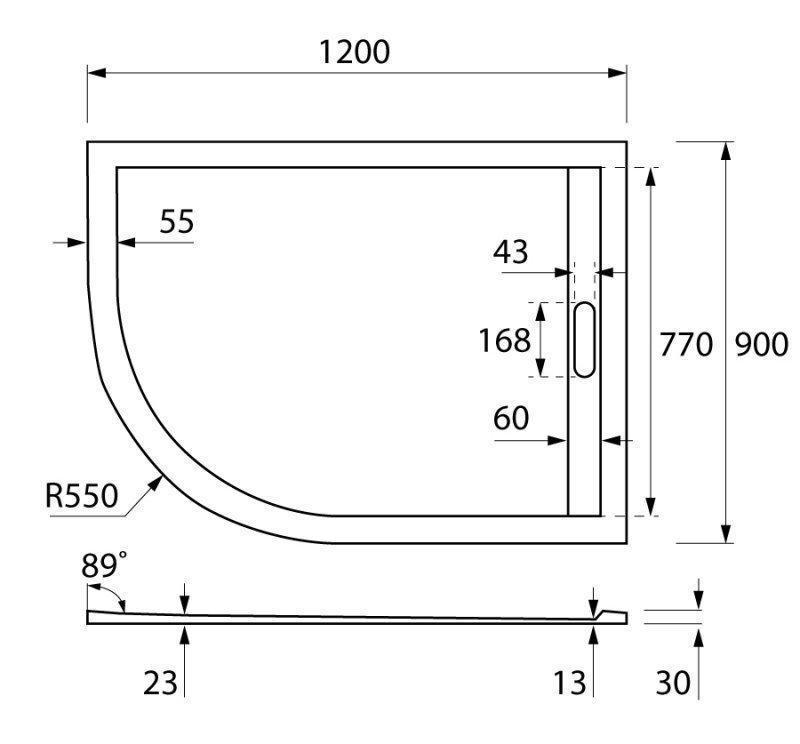 Душевой поддон Cezares Tray AS-RH 120x90 купить в интернет-магазине Sanbest