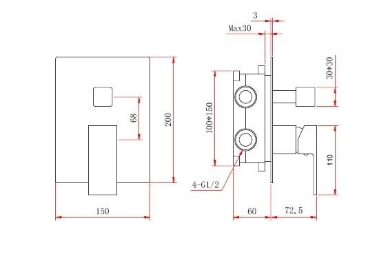 Душевая система Berges VENTAS 73006 черный матовый купить в интернет-магазине сантехники Sanbest