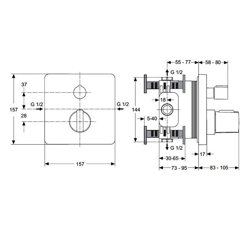 Термостат Ideal Standard Ceratherm 200 A5620AA купить в интернет-магазине сантехники Sanbest