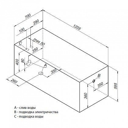 Акриловая ванна Aquanet West 120x70 205558 с к/с купить в интернет-магазине Sanbest