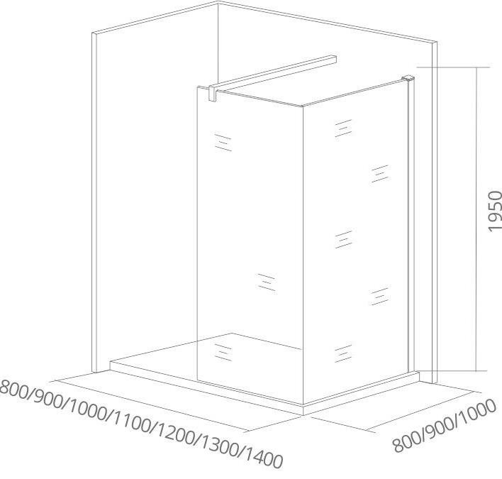 Душевое ограждение Good Door WALK IN SP+P + SP 80x90 черный матовый купить в интернет-магазине Sanbest