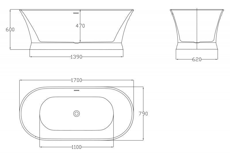 Ванна BelBagno BB402 170х80 купить в интернет-магазине Sanbest