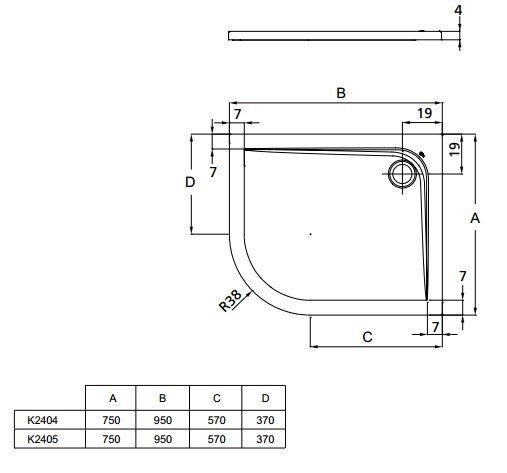 Душевой поддон Ideal Standard Ultra Flat K240401 95x75 купить в интернет-магазине Sanbest