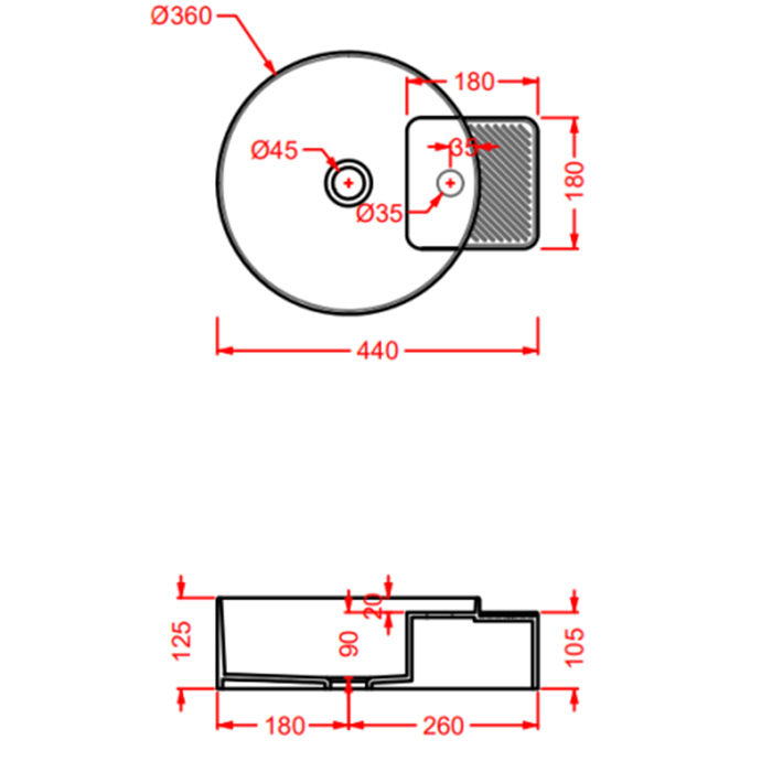 Раковина Artceram CARTESIO CAL004 33 99 44 розовая купить в интернет-магазине Sanbest