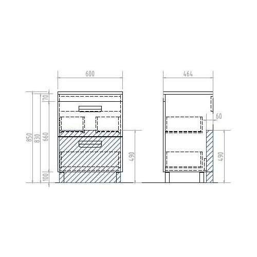 Тумба с раковиной Vigo Plaza 2-600 белая для ванной в интернет-магазине Sanbest