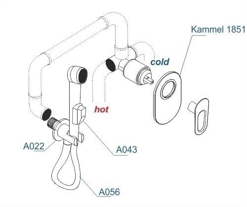 Гигиенический душ WasserKRAFT Kammel A111856 купить в интернет-магазине сантехники Sanbest