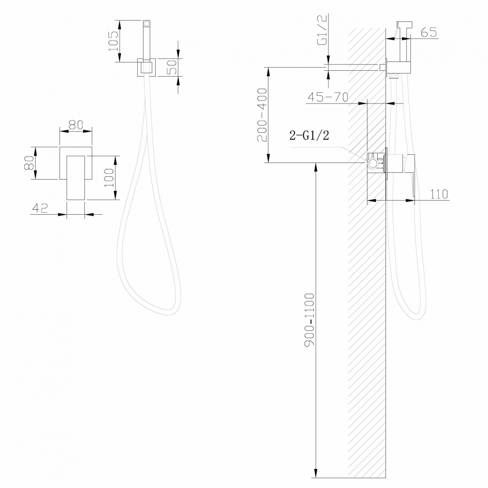 Гигиенический душ Abber Daheim AF8225NG никель купить в интернет-магазине сантехники Sanbest