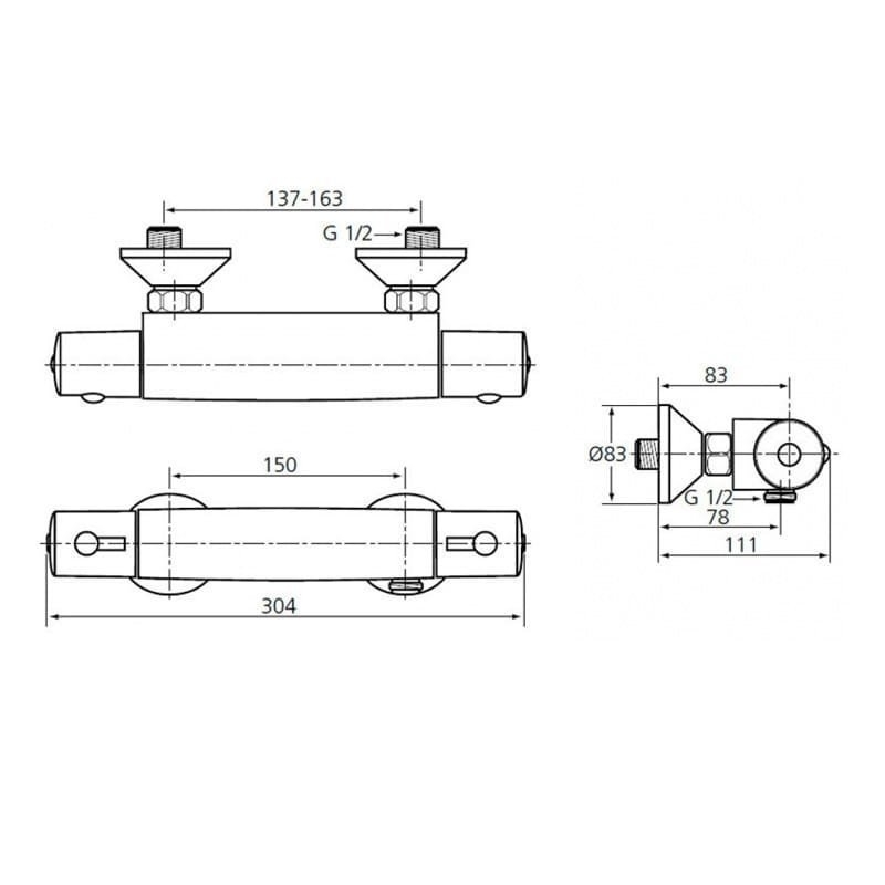 Термостат Ideal Standard Ceratherm A6367AA купить в интернет-магазине сантехники Sanbest