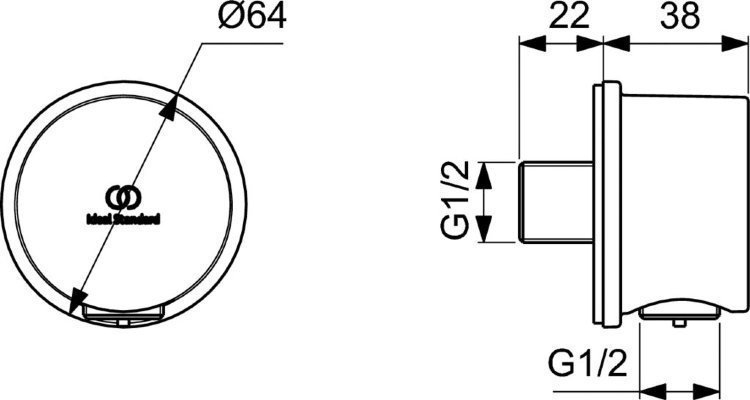 Подключение для шланга Ideal Standard IDEALRAIN BC808XG купить в интернет-магазине сантехники Sanbest