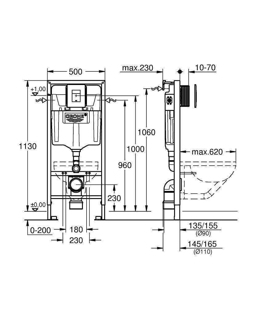 Система инсталляции Grohe Rapid SL 38827000 купить в интернет-магазине сантехники Sanbest