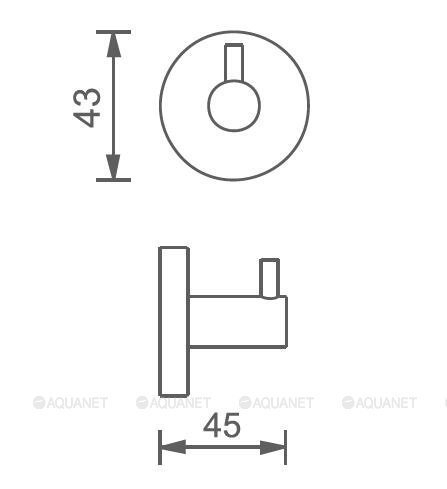 Крючок одинарный Aquanet 264905 купить в интернет-магазине сантехники Sanbest