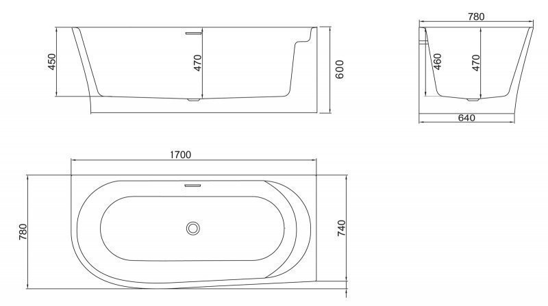 Ванна BelBagno BB410 170х78 купить в интернет-магазине Sanbest