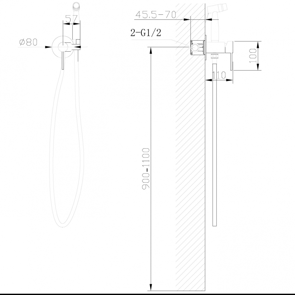 Гигиенический душ ABBER Wasser Kreis AF8125RG розовое золото купить в интернет-магазине сантехники Sanbest