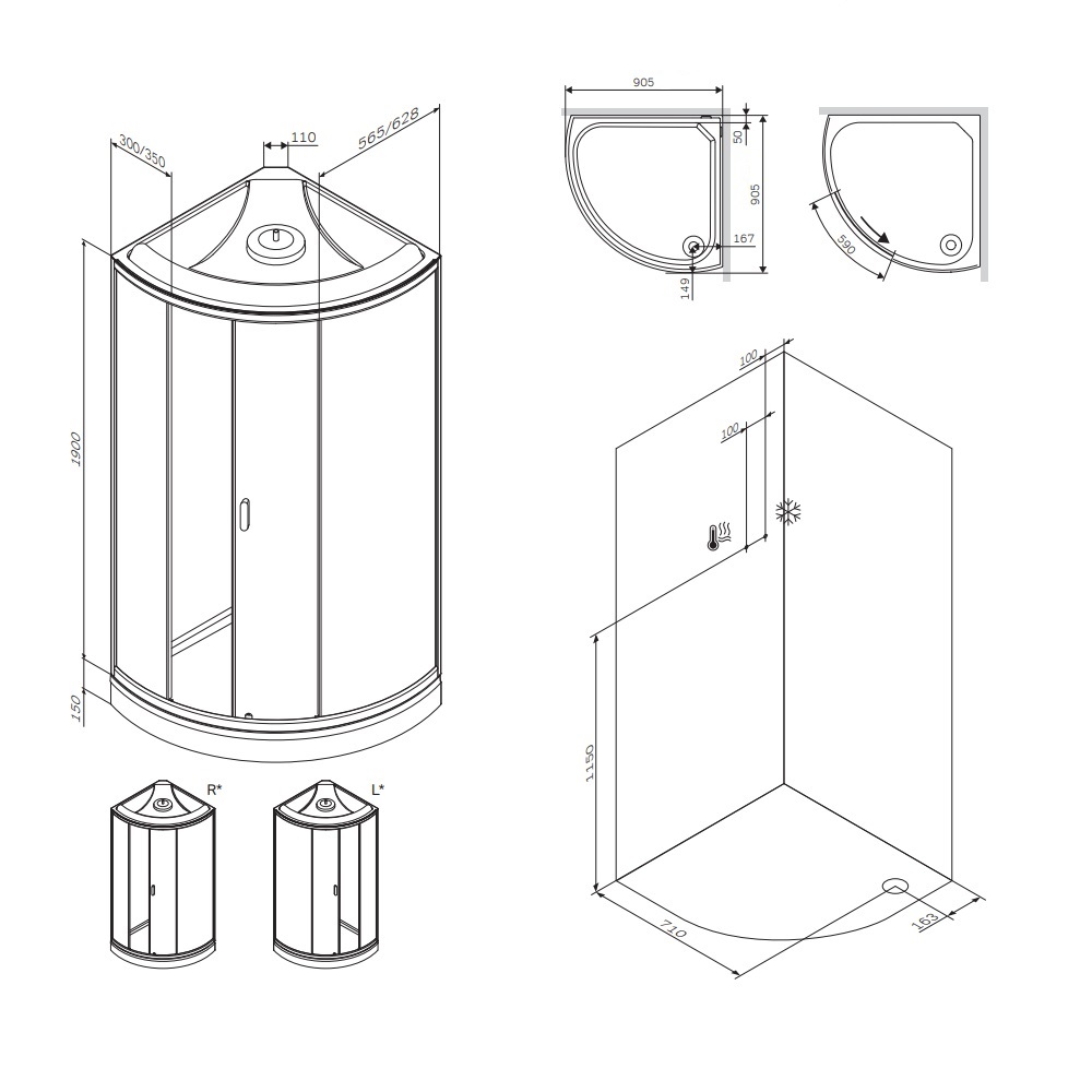 Душевая кабина AM.PM X-Joy W88C-401-090WT 90x90 купить в интернет-магазине Sanbest