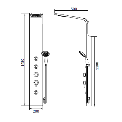 Душевая панель RGW Shower Panels SP-06B Черный купить в интернет-магазине сантехники Sanbest