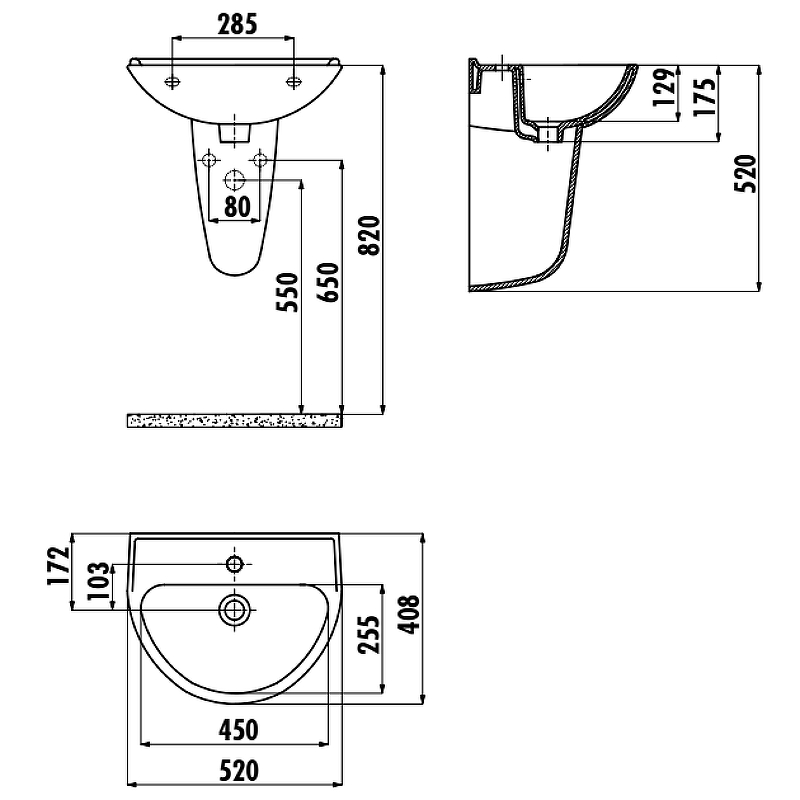 Раковина Creavit Oval 50 TP155-00CB00E-0000 белая купить в интернет-магазине Sanbest