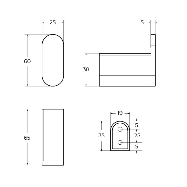 Крючок Cezares STYLUS-HK-NOP черный матовый купить в интернет-магазине сантехники Sanbest