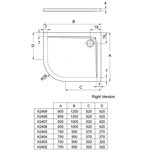 Душевой поддон Ideal Standard Ultra Flat K240801 120x80 купить в интернет-магазине Sanbest