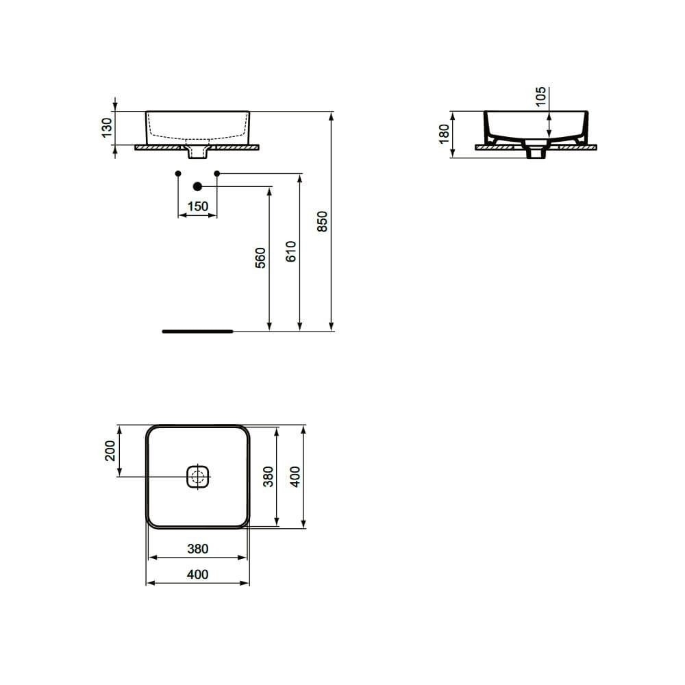 Раковина накладная Ideal Standard Strada II T296201 купить в интернет-магазине Sanbest