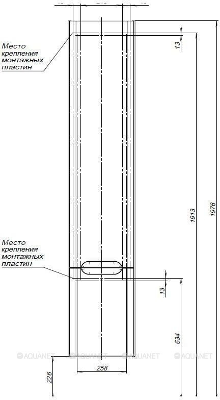 Пенал Aquanet София 207046 35 белый глянец для ванной в интернет-магазине сантехники Sanbest