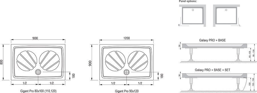 Душевой поддон Ravak Gigant Pro 120x80 купить в интернет-магазине Sanbest