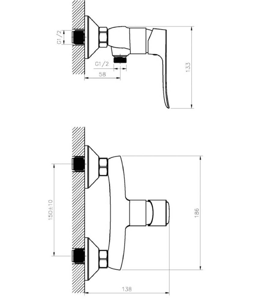 Душевая колонна Agger Nice A2595200 хром купить в интернет-магазине сантехники Sanbest