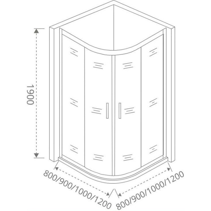 Душевой уголок Good Door COFE R-100-C-B стекло прозрачное/профиль черный купить в интернет-магазине Sanbest