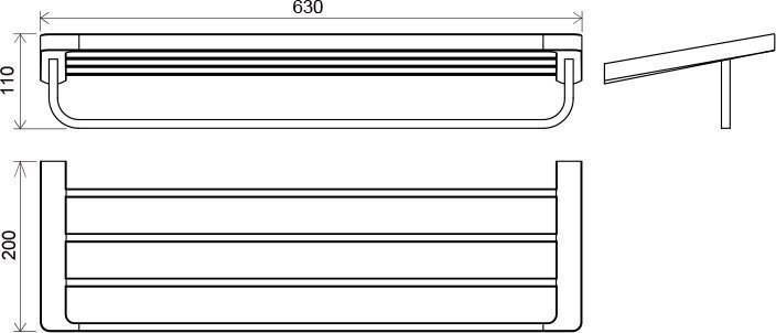 Полка для полотенец с держателем RAVAK 10° TD 330 63 см купить в интернет-магазине сантехники Sanbest