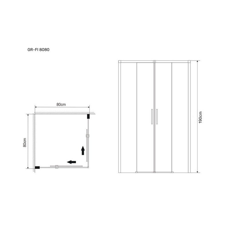 Душевой уголок Grossman Fly GR-8080Fl 80х80 купить в интернет-магазине Sanbest