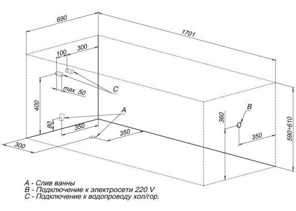 Акриловая ванна Aquanet West NEW с г/м Energy 170x70 купить в интернет-магазине Sanbest