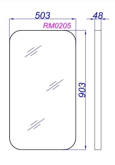 Зеркало Aqwella RM 50х90 RM0205BLK рама черная в ванную от интернет-магазине сантехники Sanbest