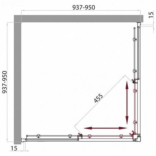 Душевой уголок BelBagno UNO 195-A-2 95x95 прозрачный/хром купить в интернет-магазине Sanbest